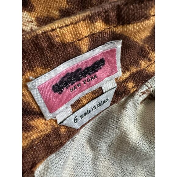 Kate Spade Panthera Canvas Midi Skirt 6 Pockets Linen Cotton Leopard Print $228 - Picture 10 of 14